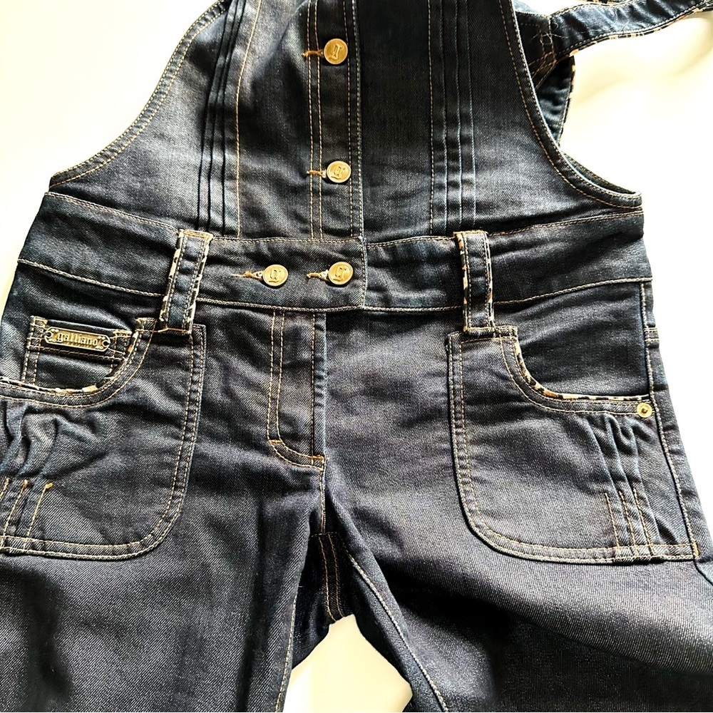 John Galliano Logo Denim Overalls 38 / 4 NWOT - Picture 7 of 16